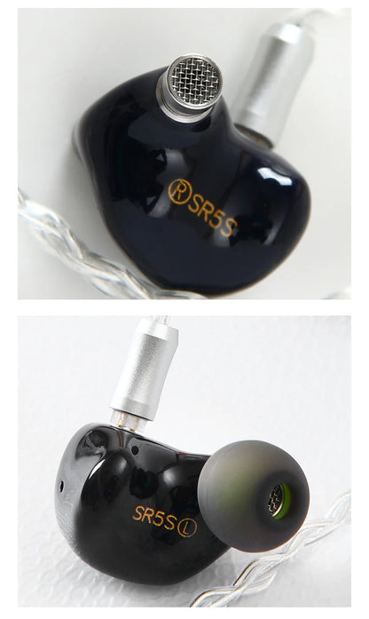 Son Rhyme SR5S Knowles 4Ba + 1Dd hybride écouteur 2Pin 0.78mm Hifi Audiophile dans l'oreille moniteur Iems avec câble modulaire 3.5Mm/4.4Mm