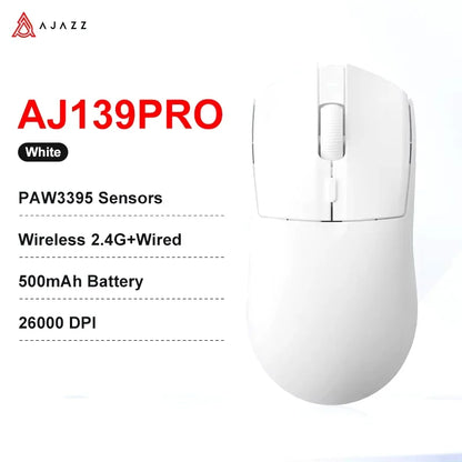 Bezdrátová herní myš AJAZZ AJ139 V2 MC/AJ139 PRO se senzorem PAW3311/PAW3395, 12000DPI/26000DPI, 500mAh, Bluetooth myš pro PC