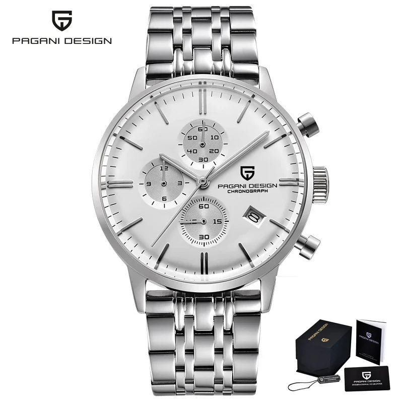 PAGANI DESIGN New 2720K Men Watch VK67 Quartz Wristwatch Multi functional Chronograph Sapphire Glass Waterproof Clock Watch Gift