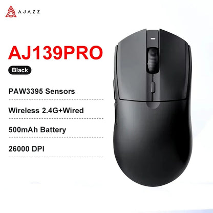 Bezdrátová herní myš AJAZZ AJ139 V2 MC/AJ139 PRO se senzorem PAW3311/PAW3395, 12000DPI/26000DPI, 500mAh, Bluetooth myš pro PC