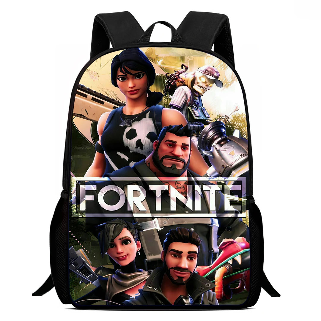 Mochila Escolar Fortnite de 15 Polegadas com Desenho Animado para Crianças, Meninos e Meninas, Mochila Leve com Estampado de Jogo, Grande, Adequada para Idades dos 5 aos 8 Anos