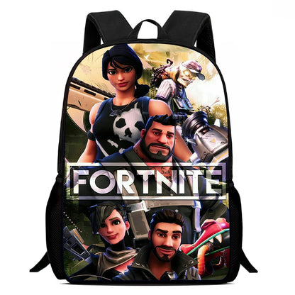 Mochila Escolar Fortnite de 15 Polegadas com Desenho Animado para Crianças, Meninos e Meninas, Mochila Leve com Estampado de Jogo, Grande, Adequada para Idades dos 5 aos 8 Anos