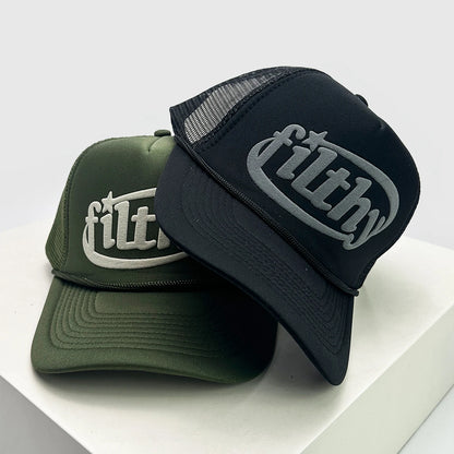 New Unisex Color Block filthy Letters Baseball Hats Sunshade Color Block Breathable Personal Trucker Caps Versatile Mesh Fashion