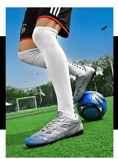 Nouvelles chaussures de football pour hommes, chaussures de futsal à cheville haute, respirantes, antidérapantes, de haute qualité, ultralégères, chaussures de sport, chaussures de match en plein air