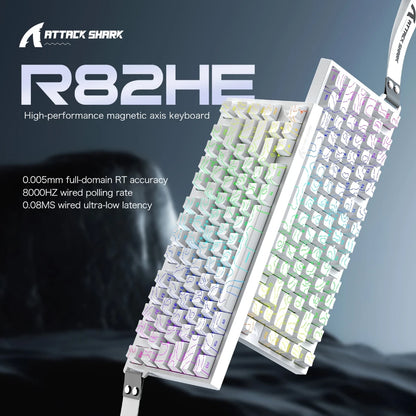 ATTACK SHARK R82HE High-Performance Magnetic Axis Keyboard, 8K Rate, 0.08ms Latency, 0.005mm RT Accuracy, 75% Layout, Five-Layer