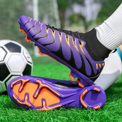Hommes Match bottes de Football Sport entraînement longues pointes FG/TF garçons crampons chaussures de Football en plein air antidérapant intérieur Futsal confortable