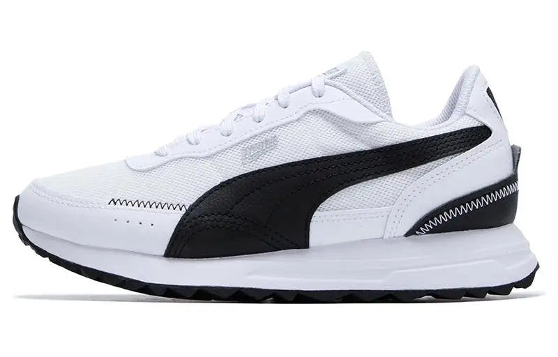 Chaussures de ville basses Puma Road Rider, en tissu et cuir synthétique, confortables pour un usage quotidien, baskets, blanc et noir, 397432-05