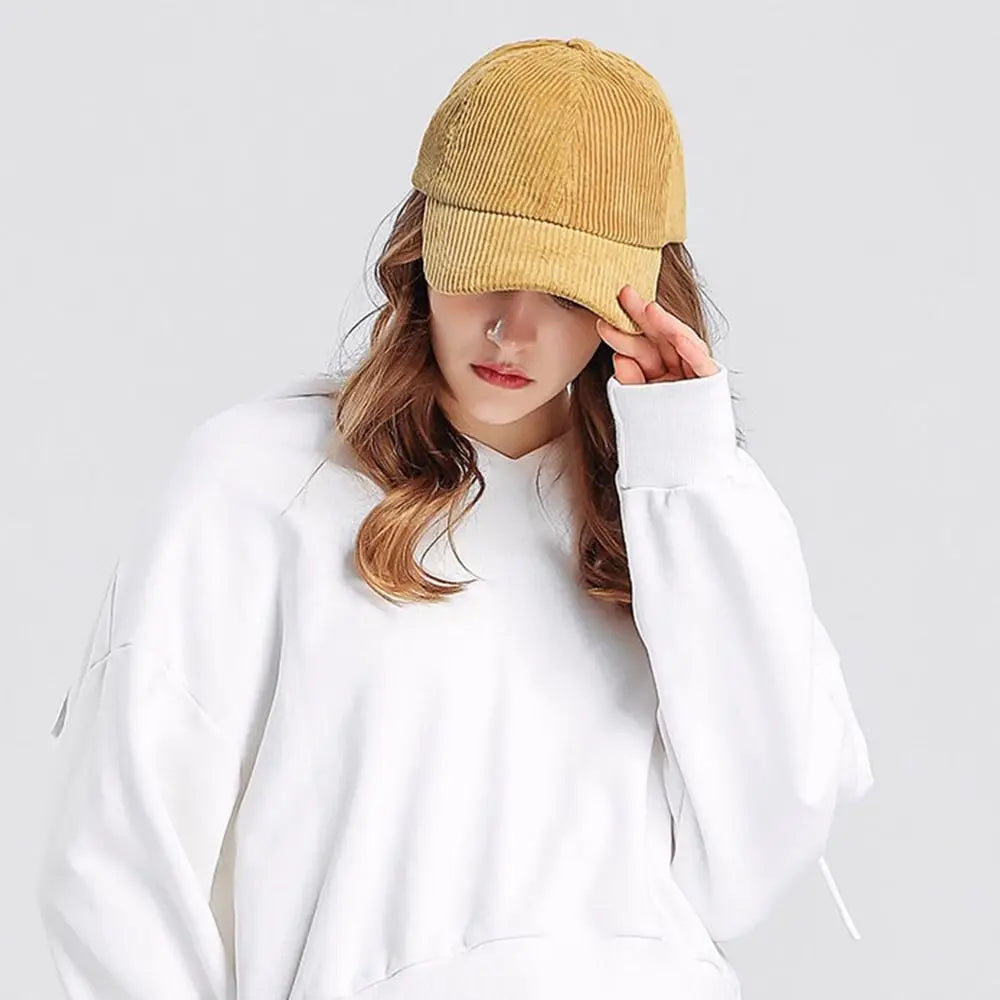 Unisex-baseballkeps i corduroy, justerbar solhatt, hiphop-keps för män