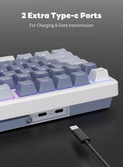 RK ROYAL KLUDGE M75 2.4G Wireless/Bluetooth/USB-C Mechanical Keyboard 81Keys RGB Hot-Swappable Gasket Gamer Keyboard with Screen