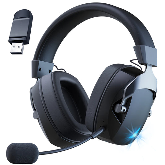 Acinaci 2.4GHz Wireless Gaming Headset for PS5 PS4 PC Switch – Bluetooth Gaming Headphones with Microphone, Deep Bass, Memory Foam Ear Cushions
