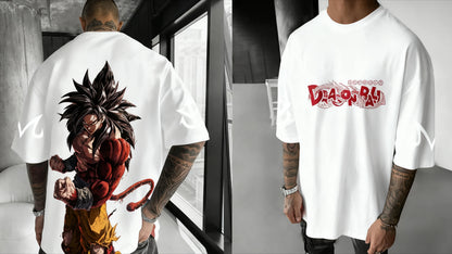 T-shirt Dragon Ball Anime Super Saiyan 4 : t-shirt d'été pour homme et femme, style urbain, ample, décontracté, polyvalent, vêtements assortis parent-enfant