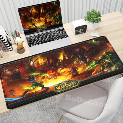 Anime World of Warcraft gaming podloga za stol, podloga za miš, računalni dodaci, XXL, zaključani rub, podloga za tipkovnicu i miša, gamerski tepih, uredske podloge