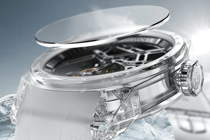 AGELOCER Limited Edition „Ice Never Melts“ Luxuriöse mechanische Handaufzugsuhr mit Free-sprung Crystal Tourbillon