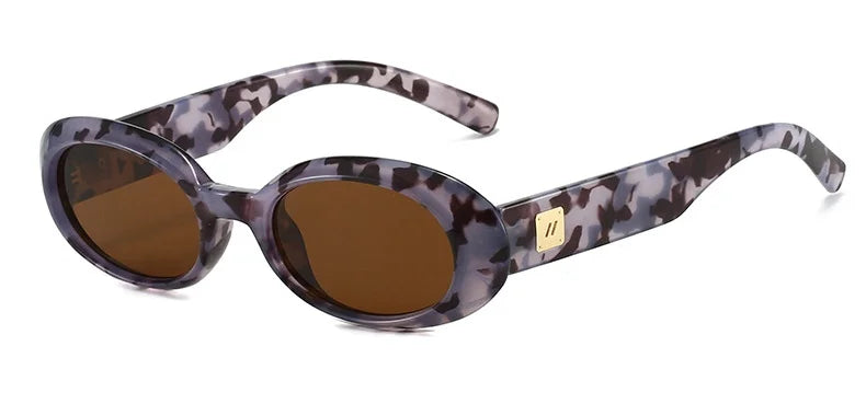 Classic Oval Sunglasses Women Men New Thick Frame Party Sunglasses Hip Hop Cool Luxury Designer Brand Eyeglasses UV400 Eyewear