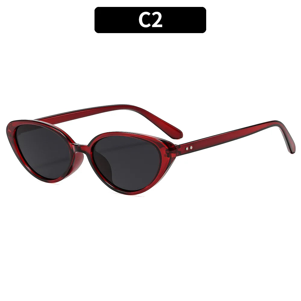 KLASSNUM Burgundy Red Sunglasses Women Cat Eye Frame 2026 Trendy Sun Glasses Shades Female Luxury Brand Designe Unisex Eyewear