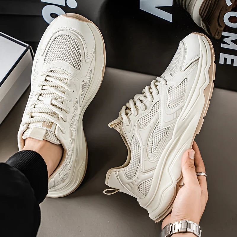 Ténis casuais de corrida para homem, primavera/verão, sola macia, antiderrapantes, respiráveis, para corrida ao ar livre, sapatos desportivos Joker para jovens
