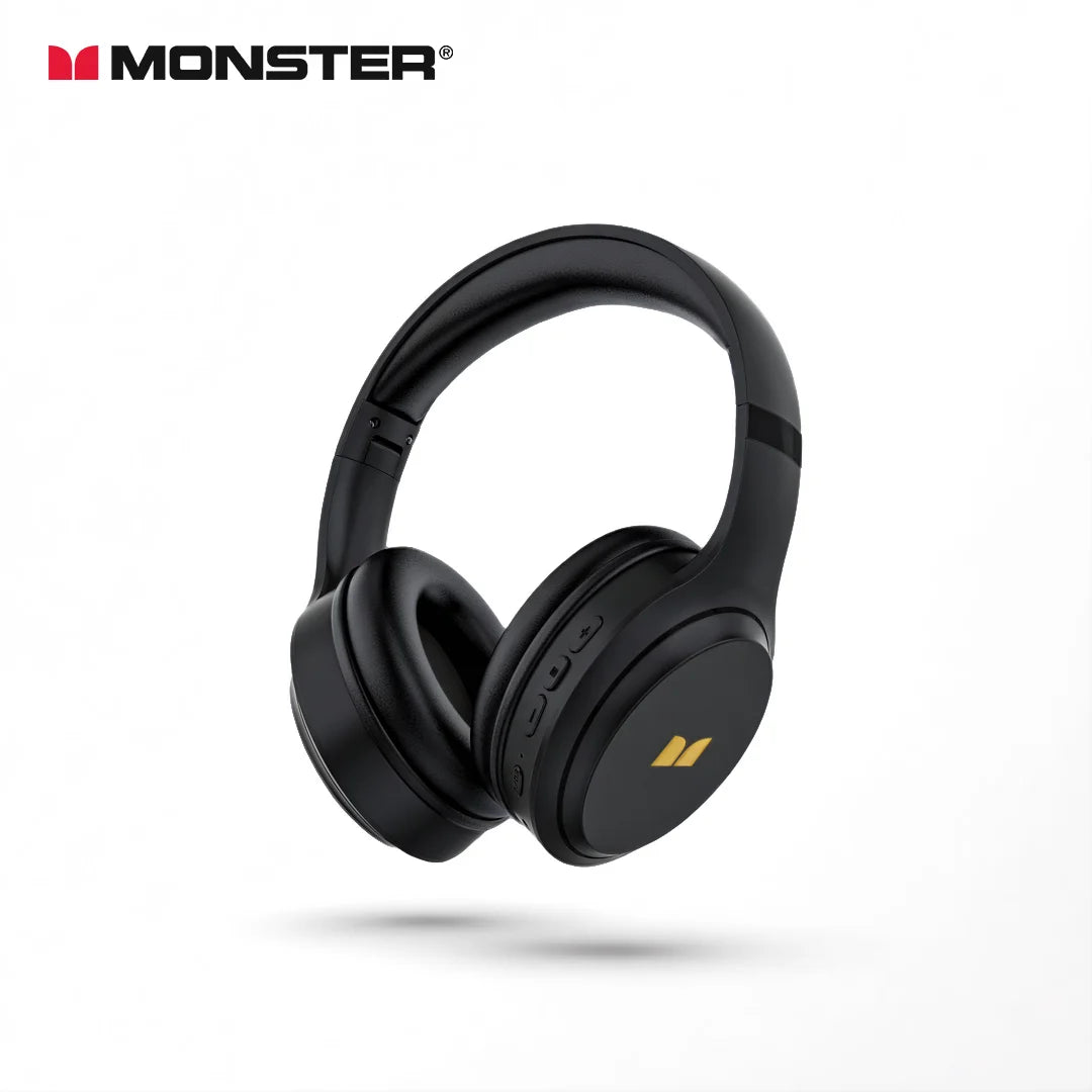 Casque Bluetooth 6.0 Monster N21 avec réduction de bruit pour les appels, basses profondes puissantes, écouteurs sans fil supra-auriculaires avec microphone