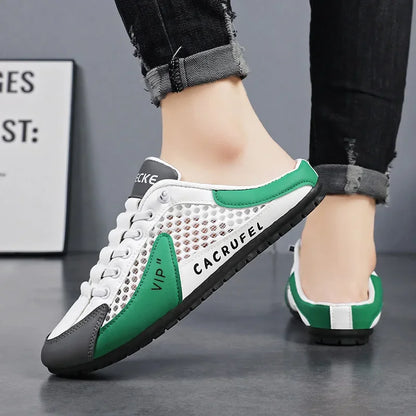 Chaussons mi-ouverts à semelle souple pour hommes, chaussures décontractées tendance d'été, baskets à semelle souple, Zapatos De Hombre, grande taille 48