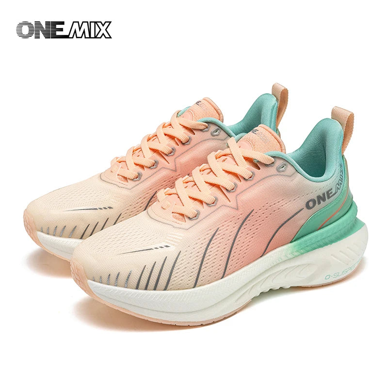 „ONEMIX“ moteriški sportiniai bateliai, juodi, kvėpuojantys bėgimo bateliai moterims, dizainerio kūrinys, nemokamas pristatymas, rožiniai mados sportiniai bateliai su amortizacija