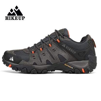 HIKEUP-Chaussures de randonnée en cuir suédé pour homme, baskets d'extérieur résistantes à l'usure, trekking, marche, chasse
