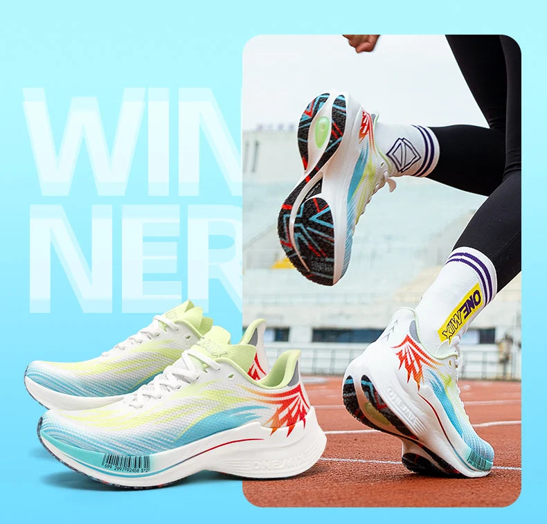 Zapatillas deportivas de running ONEMIX 2025 con placa de carbono para hombre y mujer, transpirables, amortiguadas, antideslizantes, PB, ligeras y con efecto rebote