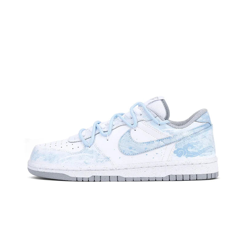 Anpassade sneakers Nike Dunk ”Fog Hidden Auspicious Clouds” – högmodiga retro-skor i kinesisk tuschteckningsstil, låga skor för både män och kvinnor