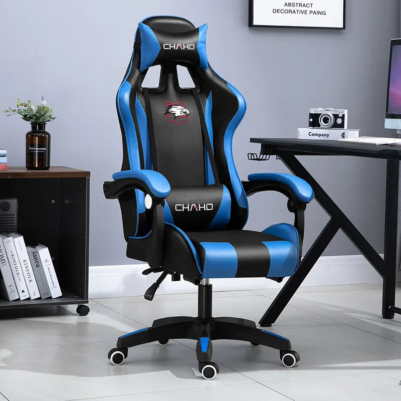 Ergonomic PU Leather Gaming Chair with Adjustable Height, Reclining Computer Chair, Swivel Office Chair for Home Office, Gaming & Study