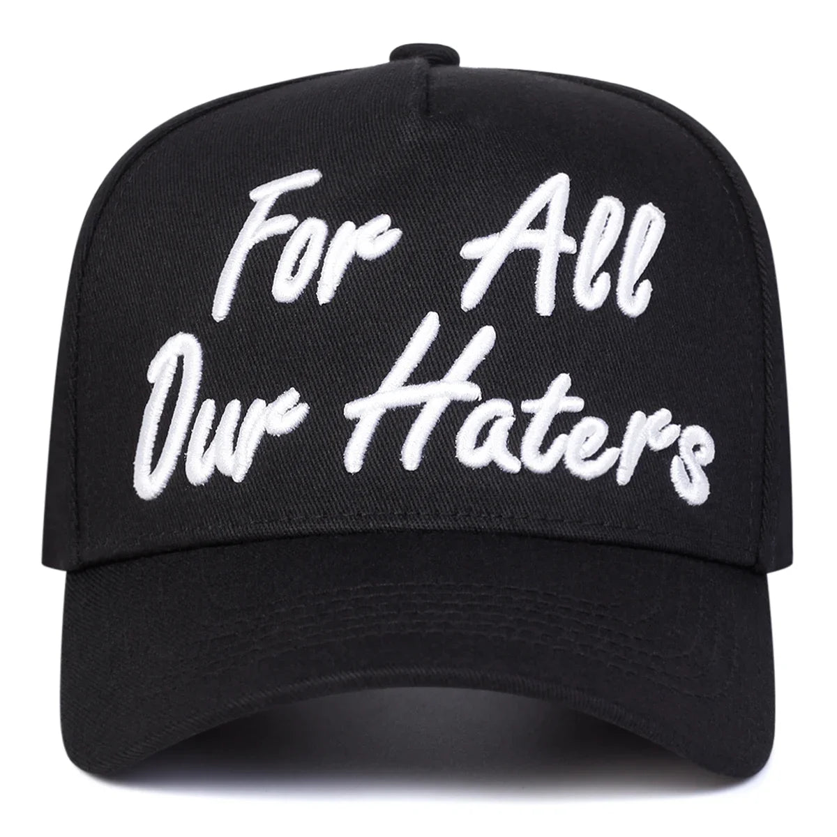 Czapki z daszkiem unisex z haftem „FOR ALL OUR HATERS” – wiosna, jesień, na świeżym powietrzu, regulowane, codzienne, chroniące przed słońcem, czapki sportowe
