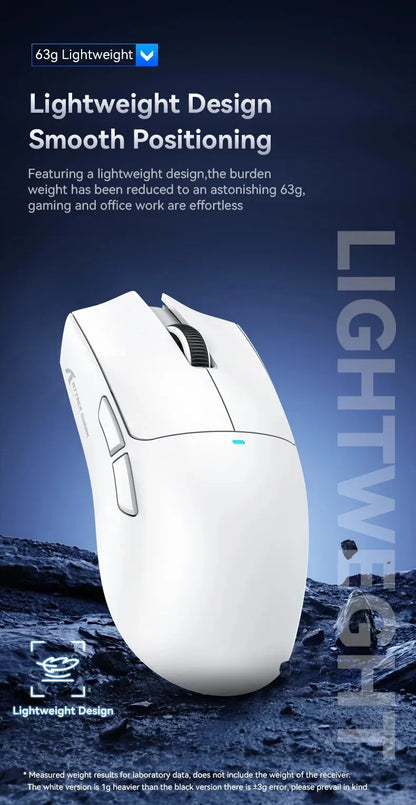 Ratón gaming inalámbrico ultraligero ATTACK SHARK X11SE, vida útil de 20 millones de clics, PAW3311 Gaming, 22KDPI, 400IPS, 40G, 1KHz, 65 horas, 30mAH