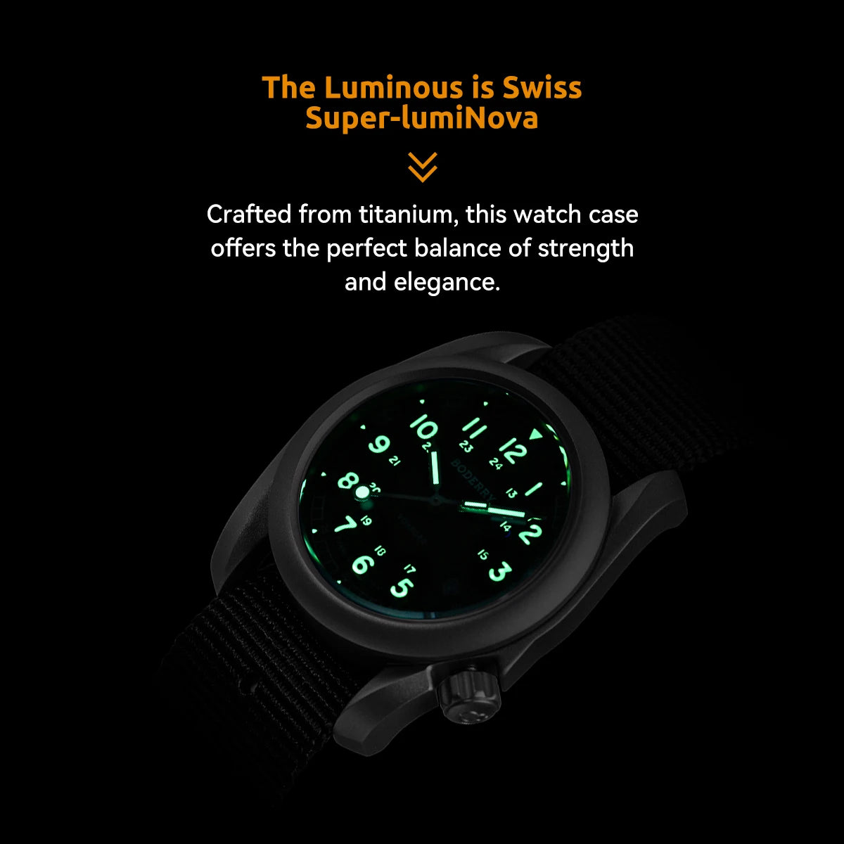 Boderry Field Watches Bronze Case Automatic Mechanical VOYAGER Watch Men's 100M Waterproof Clock Military Top Brand Wristwatch