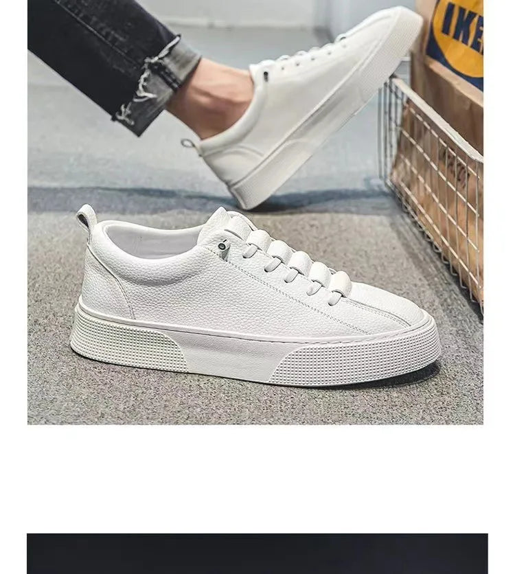 Heren sneakers, casual schoenen, heren platte schoenen, zapatillas hombre, lichtgewicht PU-leer, ademende schoenen, witte sportschoenen voor heren