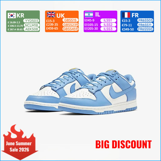 Nike Dunk Low dam, vardagsskor, klassisk, mångsidig, halkfri, North Carolina Blue, DD1503-100