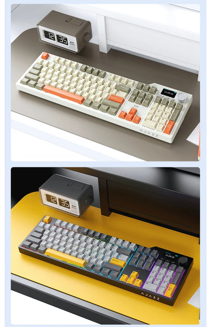 Ajazz AK35I V3/V4 MAX Tri-mode Wired Bluetooth Wireless Gaming Keyboard Gasket Full Key Hot Swap 104 Keys Customized Keyboard