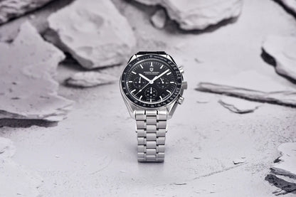 New PAGANI DESIGN Moon Men Watch Retro Luxury Quartz Watches For Men Stainless steel Sport waterproof Chronograph Man+With BOX