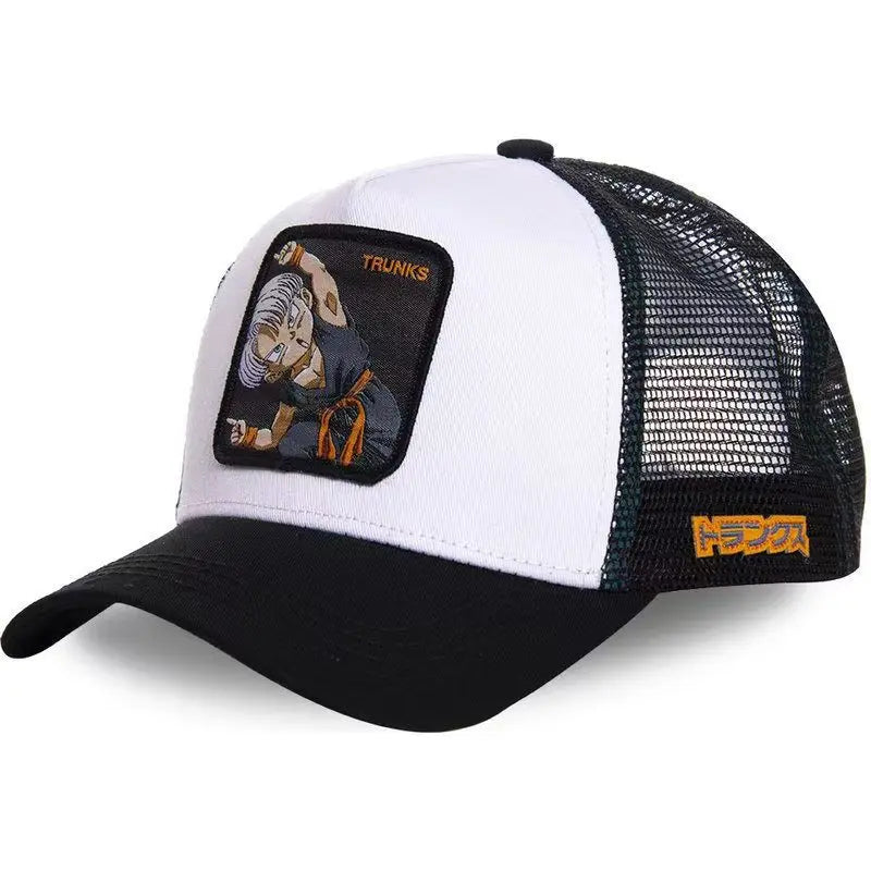 Dragon Ball Anime Embroidered Duck Tongue Mesh Hat Adjustable Breathable Baseball Hat Men's and Women's Outdoor Sunshade Hat