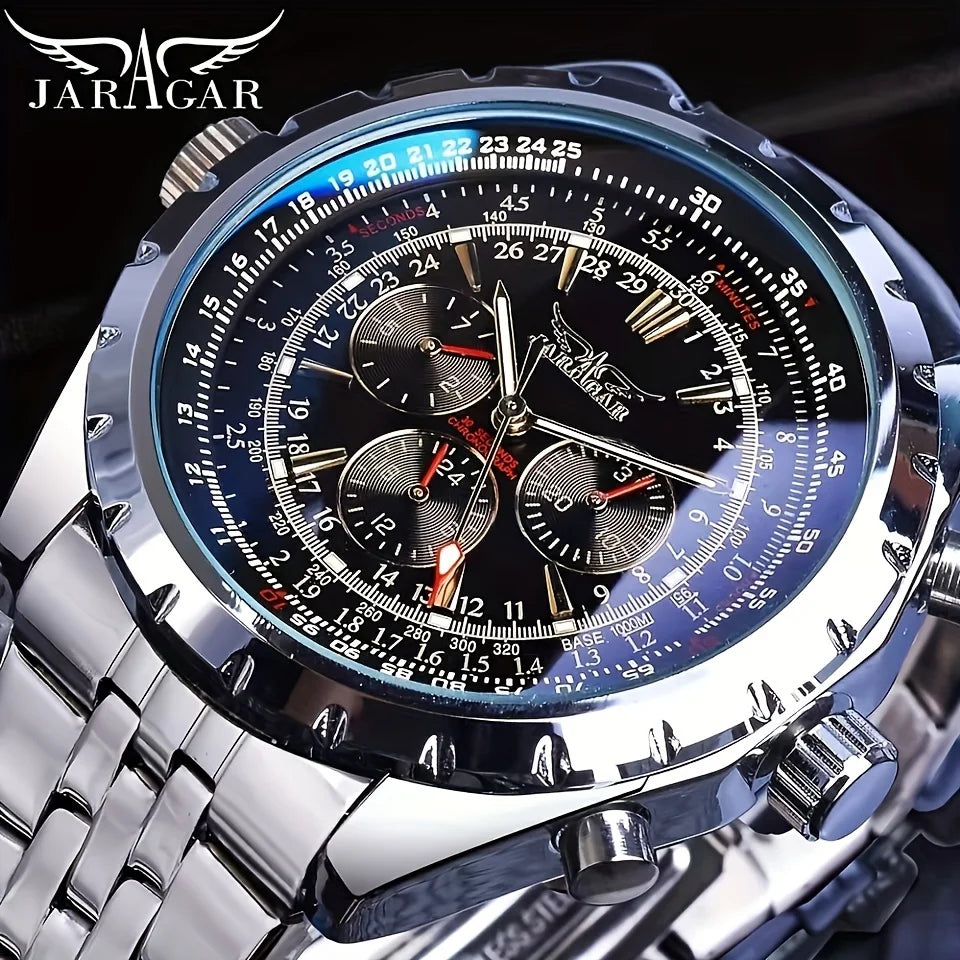 High-End Men's Watches Are a Stylish and Functionally Practical Mechanical Timepiece Made of Stainless Steel, Featuring a Hollow Design and a Large Dial. Its Attractive Appearance Makes It Suitable for Everyday Gifts, and It