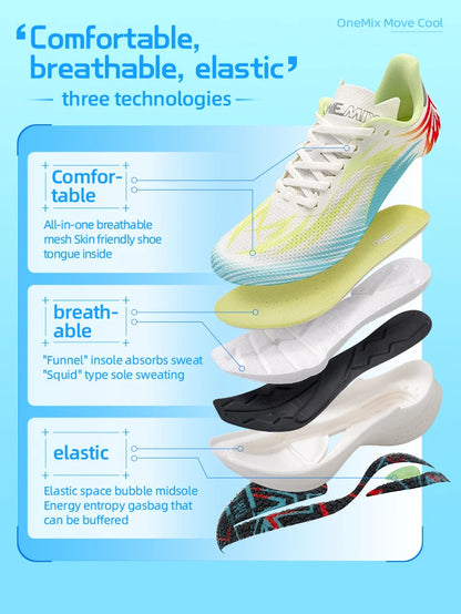 Zapatillas deportivas de running ONEMIX 2025 con placa de carbono para hombre y mujer, transpirables, amortiguadas, antideslizantes, PB, ligeras y con efecto rebote