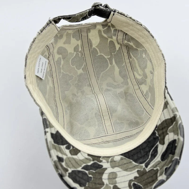 American Retro Camouflage 5-Panel Baseball Cap Female Functional Wind Korean Wide-brimmed Sports Fashion Hip-hop Couple Cap