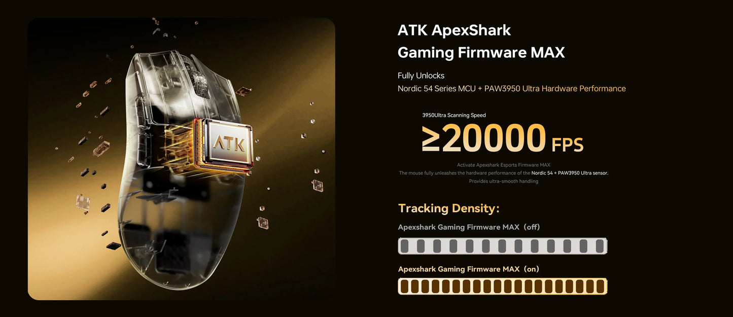 ATK Blazing Sky X1 V2-serien trådlös mus med dubbla lägen Paw 3950ultra 8k återrapporteringsfrekvens anpassad ergonomi e-sport gaming kontorsmus