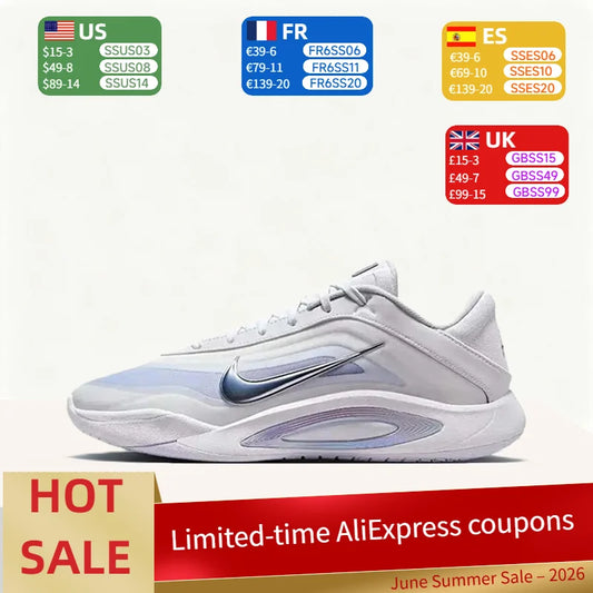 Nike AOne: minimalističke, udobne, podstavljene i prozračne niske košarkaške tenisice (uniseks, bijele i plave) FZ8606-100