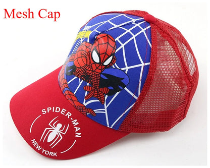 Marvel Anime Figure Spider-Man Cartoon Baseball Cap Cotton Polyester Peaked Cap Boy Girl Headwear Accessories Kids Birthday Gift