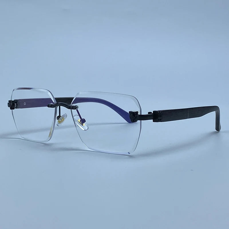 Square Rimless Photochromic Sunglasses Men Vintage Sun Glasses 2026 Luxury Designer Shades Male Cut Lenses Frameless Eyewear