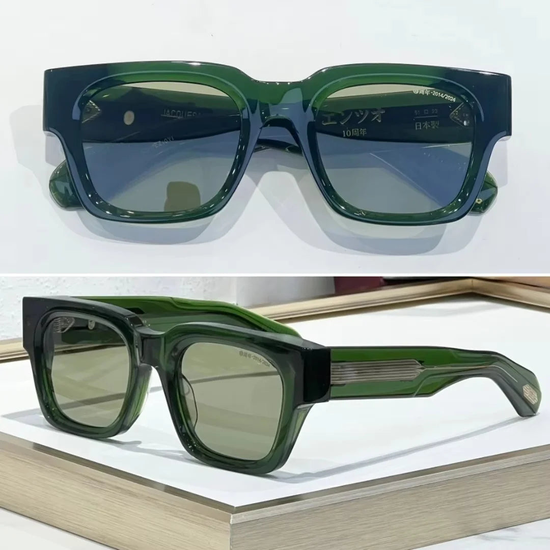 ENZO EPOXY 10th Anniversary Edition Large 51 Size Frame Red Turtle Shell Green Handcrafted Japanese Sunglasses