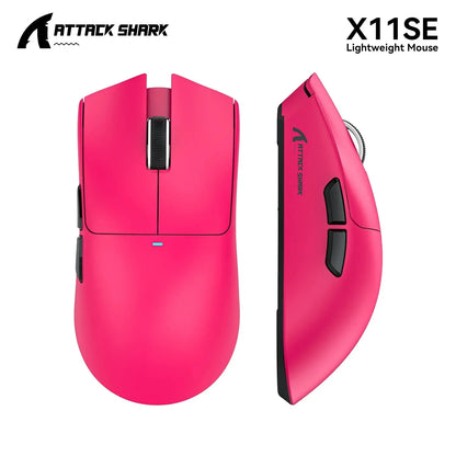 Ratón gaming inalámbrico ultraligero ATTACK SHARK X11SE, vida útil de 20 millones de clics, PAW3311 Gaming, 22KDPI, 400IPS, 40G, 1KHz, 65 horas, 30mAH