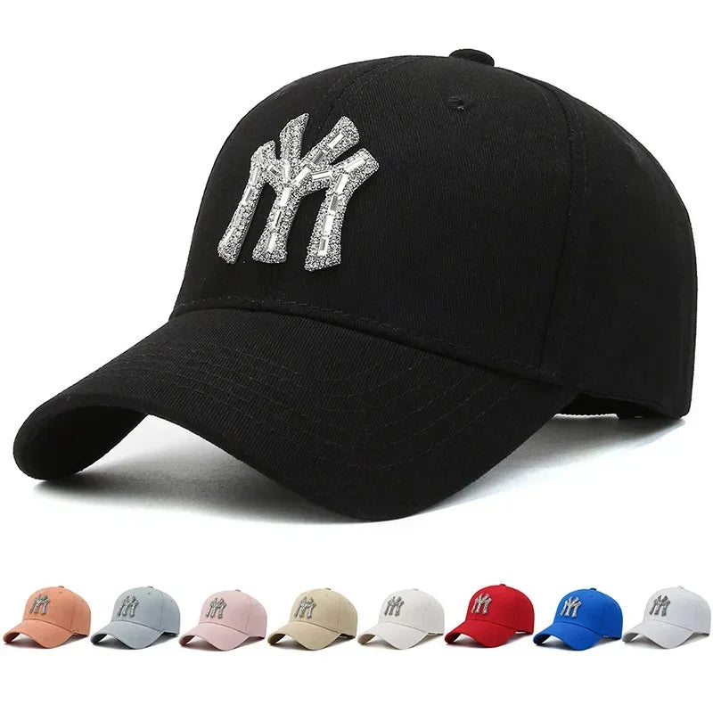 MY kšiltovka s kamínky pro ženy na jaro a podzim, ležérní streetwearová venkovní kšiltovka s kachním kšiltem, módní univerzální baseballová čepice proti slunci