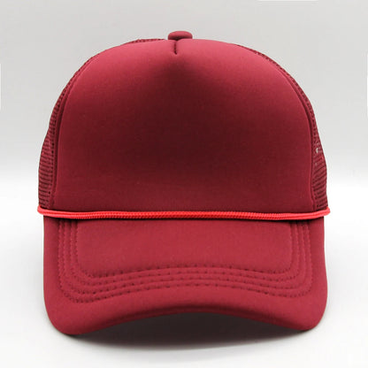 5 panel Trucker Caps Men Women Plain Blank Foam Mesh Baseball Cap With Rope Summer Breathable Outdoor Sport Sun Visor Hats