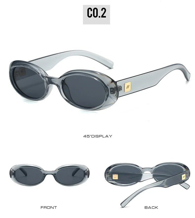 Classic Oval Sunglasses Women Men New Thick Frame Party Sunglasses Hip Hop Cool Luxury Designer Brand Eyeglasses UV400 Eyewear