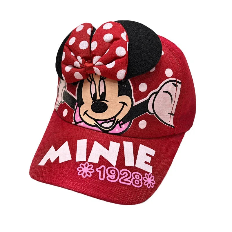 Disney Minnie Mickey Anime Peripheral Cotton Polyester Baseball Cap Figure Cartoon Peaked Cap Dress Up Kid's Birthday Gifts
