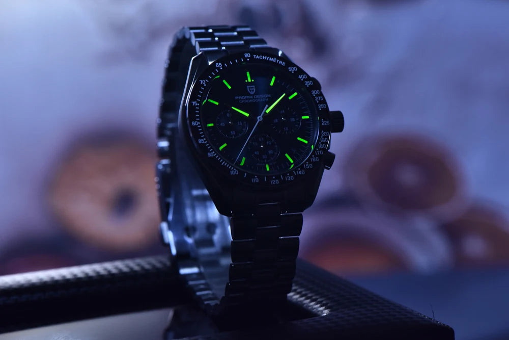 2026 New PAGANI DESIGN Golden Moon Mens Watches Luxury Quartz Watch Men Speed Sports Chronograph Man AR Sapphire Waterproof Gift
