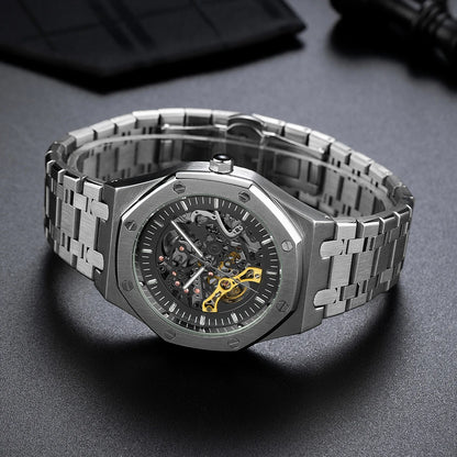 Classic Automatic Mechanical Luxury Watch MenTop Brand Stainless Steel Watches Luminous Waterproof Watch for Men Feice Skeleton